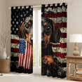 thumbnail image 2 of Manfei Vintage Dachshund Kitchen Curtains, American Flag Black Out Curtains Pack of 2 (42x63 Each), Black Brown, 2 of 6