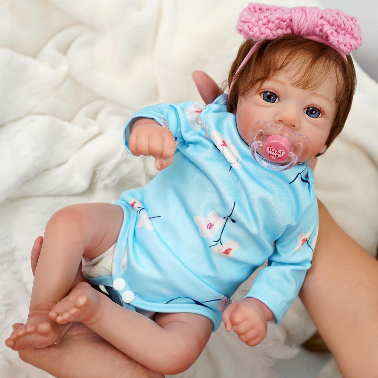 Lifelike Reborn Baby Dolls 17" Cloth Body Newborn Doll Girl that Look Real for ages 3+ Year Kids