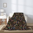 thumbnail image 2 of Rateoe Decorative Feathers Pattern Flannel Throw Blanket, Ultra-soft Blanket for Bed, Couch, Car, Hypoallergenic Anti-pilling blanket-50"x40"(Vertical), 2 of 6
