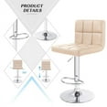 thumbnail image 3 of Lacoo Set of 2 Bar Stools Adjustable Swivel Armless Barstools with PU Leather, Khaki, 3 of 7