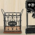 thumbnail image 3 of Storage Coffee Pod Holder Organizer Large Capacity Metal Storage Basket with Wooden Base for Kitchen Countertop Office Coffee Bar, 3 of 7