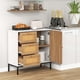 thumbnail image 4 of Costway Aparador de ratán con 3 cajones y 1 puerta, Gabinete de estilo boho para el hogar con patas de metal, Gabinete de almacenamiento de entrada, Mesa consola organizadora independiente para cocina, 4 of 5