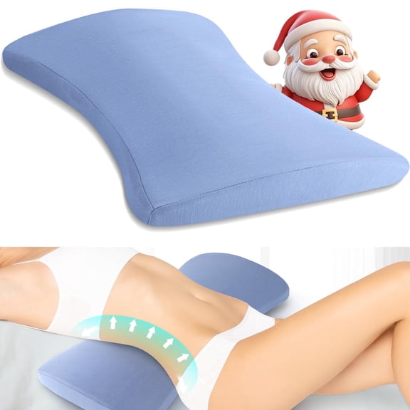 Arsvita Lumbar Support Pillow for Bed Relief Back Pain, Lower Back Pillow for Sleeping, Memory Foam Waist Pillow, Back Wedge Bolster Pillow for Side, Back&Stomach Sleepers, Bed Rest Pillow for Car, S