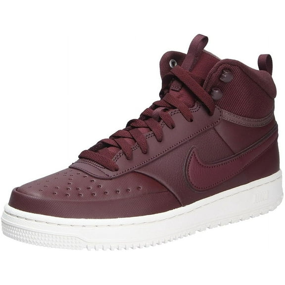 Nike Men's Court Vision Mid Winter Three Quarter High, Burgundy, 9 US