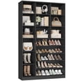 thumbnail image 2 of Hiphuta 74" Tall Shoe Storage Cabinet, 6 Tier Shoe Rack Organizer with Adjustable Shelves, Cube Storage Cabinet for Entryway Bedroom Living Room, Black, 2 of 6