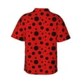 thumbnail image 3 of Picia Ladybug Pattern Gentle Cotton Regular Fit Short Sleeve Casual Hawaiian Shirt for Men-3X-Large, 3 of 9