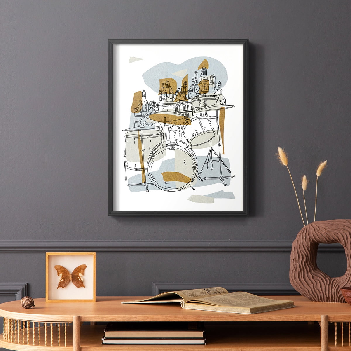 Rehearsal IV Framed Print in Black Solid Wood Framed Print No Nail Hanging
