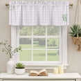 thumbnail image 3 of Eucalyptus Leaves Valances for Windows, Decorative Rod Pocket Window Valance Curtains, Pink Plaid Summer Botanical Short Curtain Drapes for Kitchen/Bathroom/Living Room, 2 Panels, 42" W x 18" L, 3 of 8