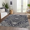 thumbnail image 6 of HomeRoots 677753 10 x 14 ft. Black Gray & Beige Oriental Washable Machine Made Rectangle Area Rug with UV Protection, 6 of 9