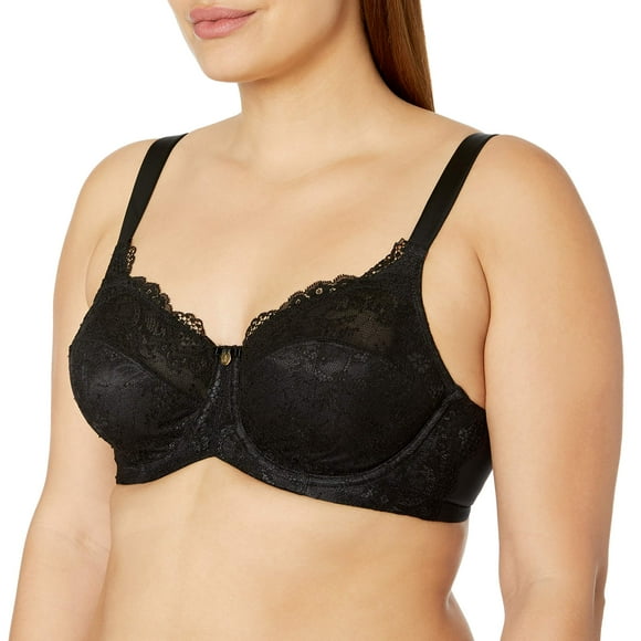 Curvy Couture Soutien-Gorge Charmant Non Doublé pour Femmes Grande Taille, Noir, 44D