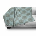 thumbnail image 3 of Dahlia Flower Soft Flannel Fleece Throw Blanket, Exotic Boho Image of Hollow Stem Fresh Garden Summertime, Cozy Plush for Indoor and Outdoor Use, 50" x 60", Blue Brown, by Ambesonne, 3 of 6