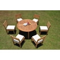 thumbnail image 5 of Grade-A Teak Dining Set: 6 Seater 7 Pc: 52" Round Table And 6 Veranda Armless Chairs Outdoor Patio WholesaleTeak #WMVR56, 5 of 5