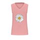 thumbnail image 4 of Tops de Lino para las Mujeres Pequeña Impresión Cuello Redondo Botón Arriba Manga Corta, Tops Cortos para las Mujeres, 4 of 4