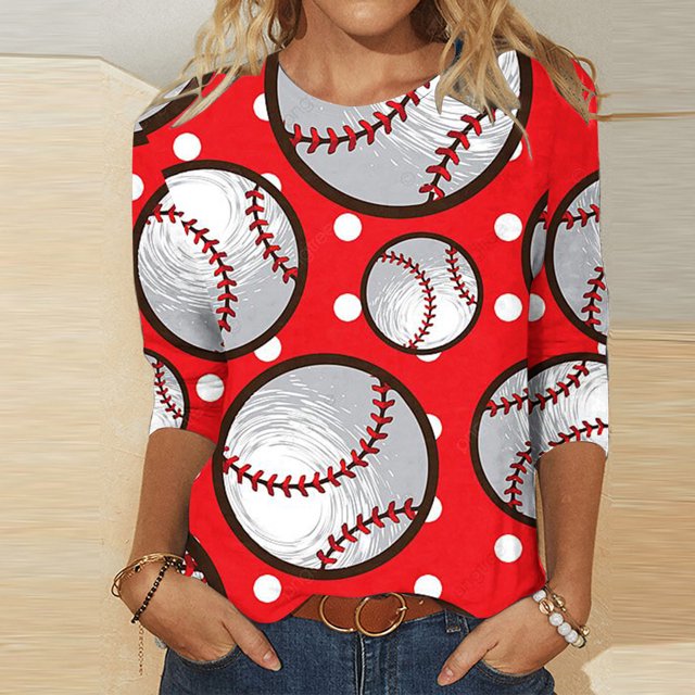 Hauts d'Été pour Femmes 2023 Mode Féminine Manches Courtes Col Rond Rétro Imprimé Ample Blouse Manches Trois-Quarts Bohème Grande Taille T-Shirt pour Femmes
