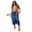 Dark Blue, variant on LYMAYTER Women Washed Denim Skirt Stretch Maxi Skirt Front Split Frayed Raw Hem Casual Jean Skirt S-2XL