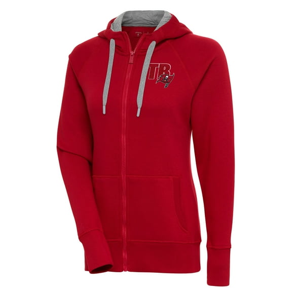 Women's Antigua Red Tampa Bay Buccaneers Victory Full-Zip Hoodie