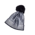 thumbnail image 1 of Qarigey Gorras de moda de de punto con brillo metálico de invierno, sombreros de otoño, accesorios para bolas de pelo con pompón, ciclismo Sombreros plata Qarigey AP010185-01, 1 of 6