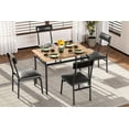thumbnail image 3 of Studyset 5 Piece Dining Table Set,Wooden Kitchen Table Set with 4 PU Upholstered Chair,Industrial Metal Frame Dinette Set for 4,Square Dinner Table Set for Dinette,Breakfast, 3 of 8