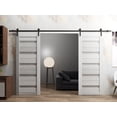 thumbnail image 4 of Sturdy Barn Door 28 x 80 inches | Quadro 4111 Matte Black | Stainless Steel 6.6FT Rail Hangers Heavy Set | Solid Panel Interior Doors, 4 of 6