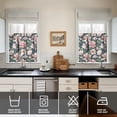 thumbnail image 4 of Pioneer Kitchen Curtains and Valance Set 24 Inch Tier Retro Flowers Green Illustration Curtains Small Drapes for Cafe Living Room Bathroom Farmhouse 3 Pieces Set Rod Pocket, 4 of 6