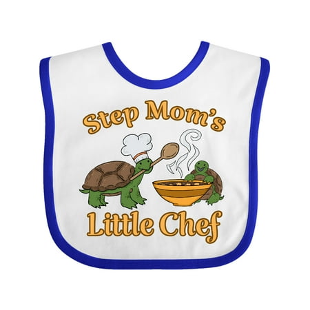 

Inktastic Step Mom s Little Chef with Cute Turtles Gift Baby Boy or Baby Girl Bib