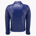thumbnail image 2 of Lambskin Real Leather Jacket For Mens Handmade Blue Quilted Leather Jacket, 2 of 3