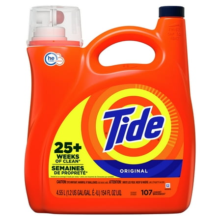 Tide Liquid Laundry Detergent, Original, 107 loads 154 fl oz