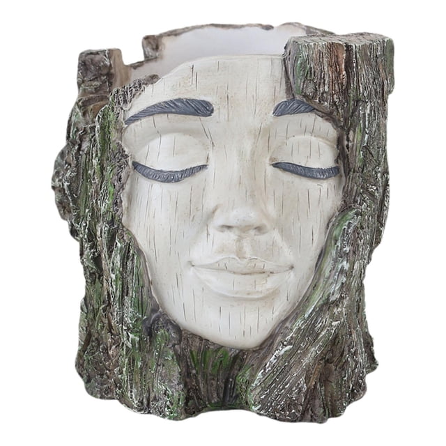 Maceta con forma de cara, contenedor de plantas, adorno artesanal, regalo, decoración del hogar, maceta práctica de resina para dormitorio, oficina,