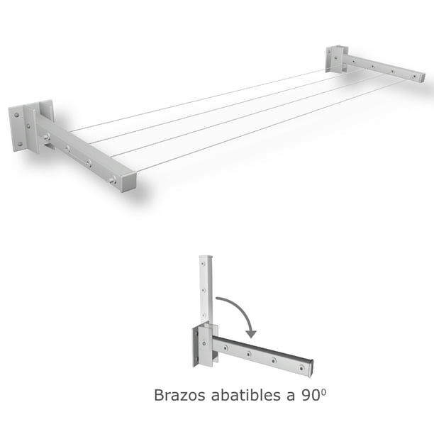 Tendedero Plegable de Pared Inte Exte 4 Lineas 45kg BARQ CLEAN Tendedero