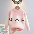 thumbnail image 2 of CheerKidz Boys and Girls' Loose Knit Sweaters Kids Round Neck Long Sleeve Slouchy Warm Cute Fashion Pullover Tops Half High Neck 2-11 Years(Pink#4,8 Years), 2 of 3