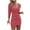 Pink, variant on Dgankt Dresses for Women Deep V Neck Long Sleeve Knee-High Ruched Bodycon Mini Party Dress,Sizes S-2XL