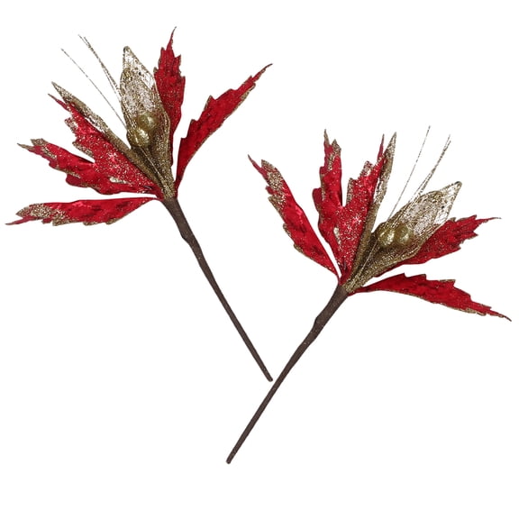 unbranded  6 Pcs Red Poinsettia Ornaments Christmas Flower Decoration