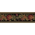 thumbnail image 6 of TRIMZ, Victorian Botanical Floral Chrysanthemum, Wallpaper Border, Pre-pasted, 15 ft L x 9 in W, Black, Burgundy, Green, 6 of 6