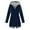 Navy, variant on LYXSSBYX Plus Size Womens Shackets Hot Sale Clearance Women Solid Rain Jacket Outdoor Plus Size Waterproof Hooded Windproof Loose Coat