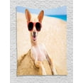 thumbnail image 1 of Chihuahua Tapestry, Blurred Background Photo of Cool Dog at Beach Sink in Sand with Sunglasses, Wall Hanging for Bedroom Living Room Dorm Decor, 40W X 60L Inches, Multicolor, by Ambesonne, 1 of 2