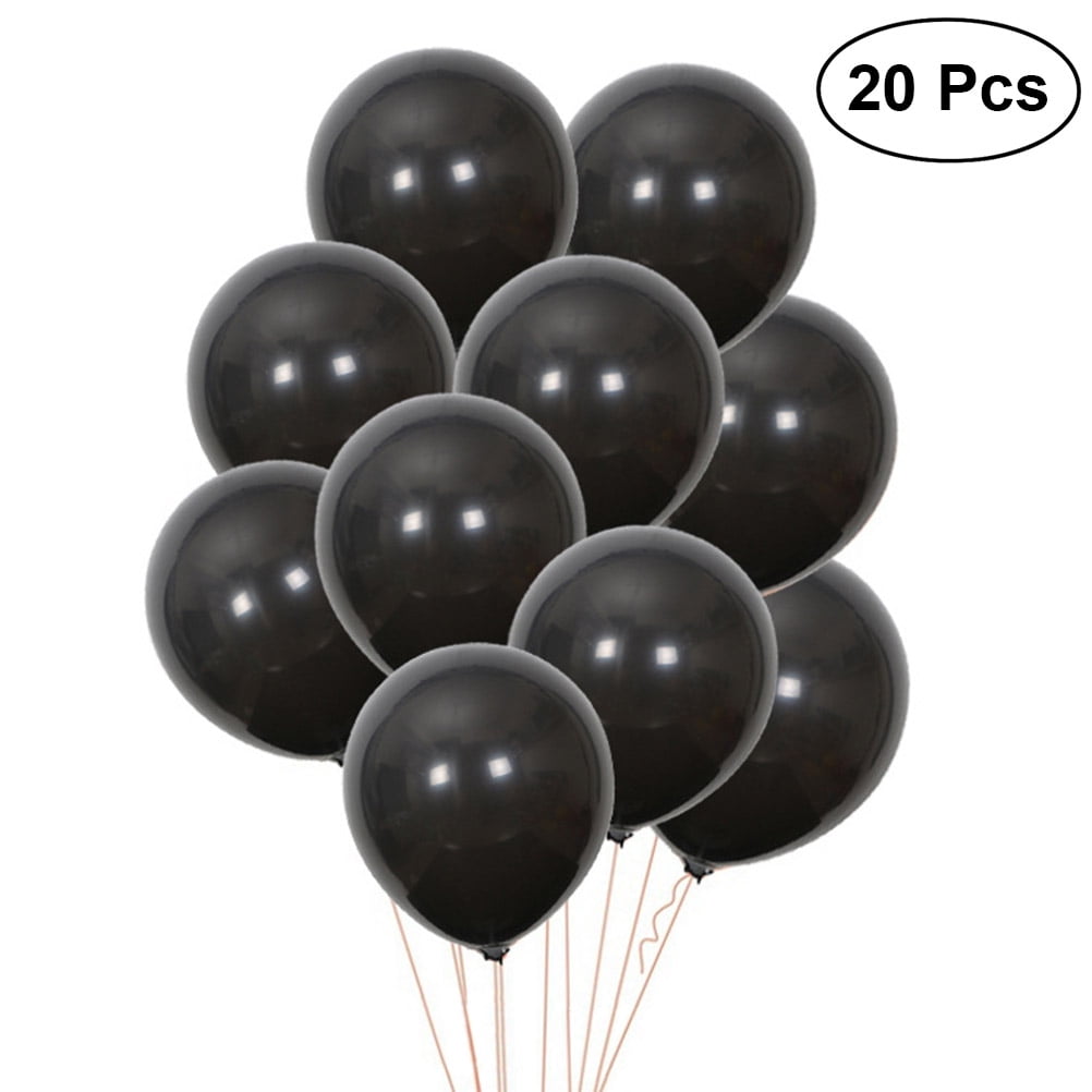 SHISUYAN 20pcs 10 inch Black Round Balloons Matte Solid Color Latex Balloons Birthday Wedding Halloween Party Bar Decoration
