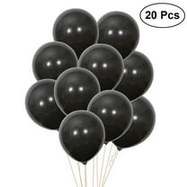 WSTEER 20pcs 10 inch Black Round Balloons Matte Solid Color Latex Balloons Birthday Wedding Halloween Party Bar Decoration
