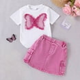 thumbnail image 4 of Cethrio Girls Summer Outfit Sets, Summer Short Sleeve 2 Piece Printed Kids Clothing Sets Purple Size 2-3T, 4 of 8