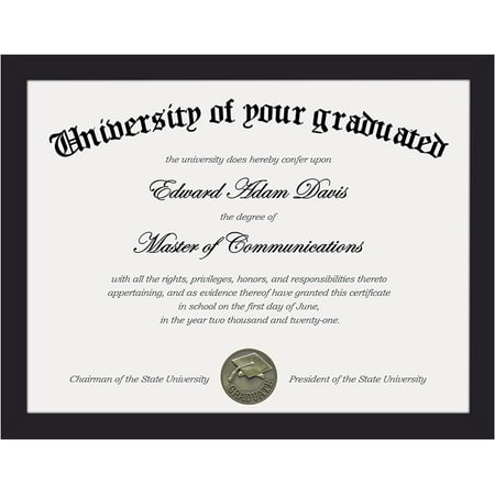 Certificate with Clear Plexiglass, 8.5 by 11 Picture Diploma Document Degree s for Wall and Tabletop, Black, 1 Pack