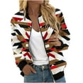 thumbnail image 2 of Ftwytp Womens Casual Daily Coats Lightweight Zip Up Casual Jacket Color Blocked Coat Stand Short Sports Outwear Long Sleeve Jackets, 2 of 5