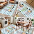 thumbnail image 5 of Easter Area Rugs 3'x5', Washable Small Throw Rugs for Living Room Bedroom, Spring Gnomes Bunny Eggs Flowers Blue Checkered Indoor Outdoor Rug Non-Slip Low Pile Carpet Runner Reversible Floor Mats, 5 of 8