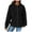 Black_1, variant on Godom Hoodies for Women Hooded Hoodies Casual Long Sleeve Drawstring Waffle Pullover Tops Loose Hooded Sweatshirt with Pocket