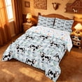 thumbnail image 2 of meiyoeat Blue Plaid Farm Cow Full Size Comforter Sets,Cute Animal Print Bedding Comforter Set For Girl,Reversible,3-Piece,1 Comforter and 2 Pillowcases, 2 of 7