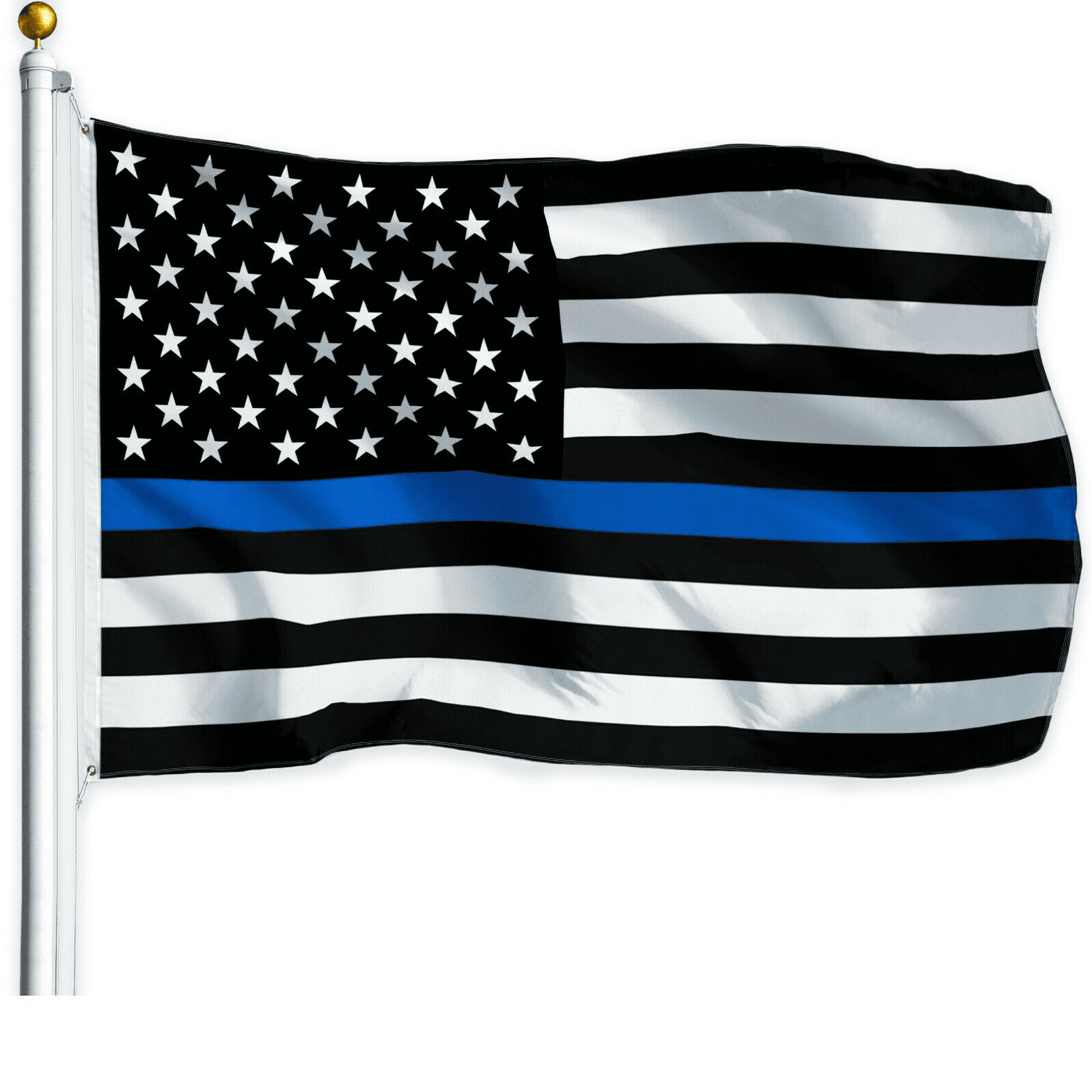 Thin Blue Line American Flag 3x5 feet US Black & White ...