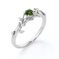 thumbnail image 4 of JeenMata Nature-Inspired 0.50 Carat Round Shaped Natural Green Tourmaline Solitaire Engagement Ring in 18K White Gold Plating over Silver, 4 of 7