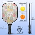 thumbnail image 4 of Pickleball Paddles Set,Pioneer Flower Floral Print Pattern Fiberglass Surface Pickleball Racket Set with 2 Indoor Outdoor Pickleball Balls and Pickleball Bag,Pickle-ball Equipment, 4 of 6