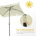 thumbnail image 4 of Outsunny 6.5x4ft Rectangle Patio Umbrella Aluminum Tilt Cream White, 4 of 10