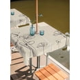 thumbnail image 2 of Outdoor Tablecloths with Umbrella Hole & Zipper, Retro Beige Flowers 60x60 Inch Square Tablecloths, Rustic Abstract Floral Simple Art Waterproof Table Cloth, Patio/Pool/Picnic Table Covers, 2 of 8