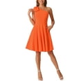 thumbnail image 2 of Vestido de fiesta A-Line con tirante asimétrico y lazo para mujer INSPIRE CHIC, con bolsillos, color naranja, talla M, 2 of 6
