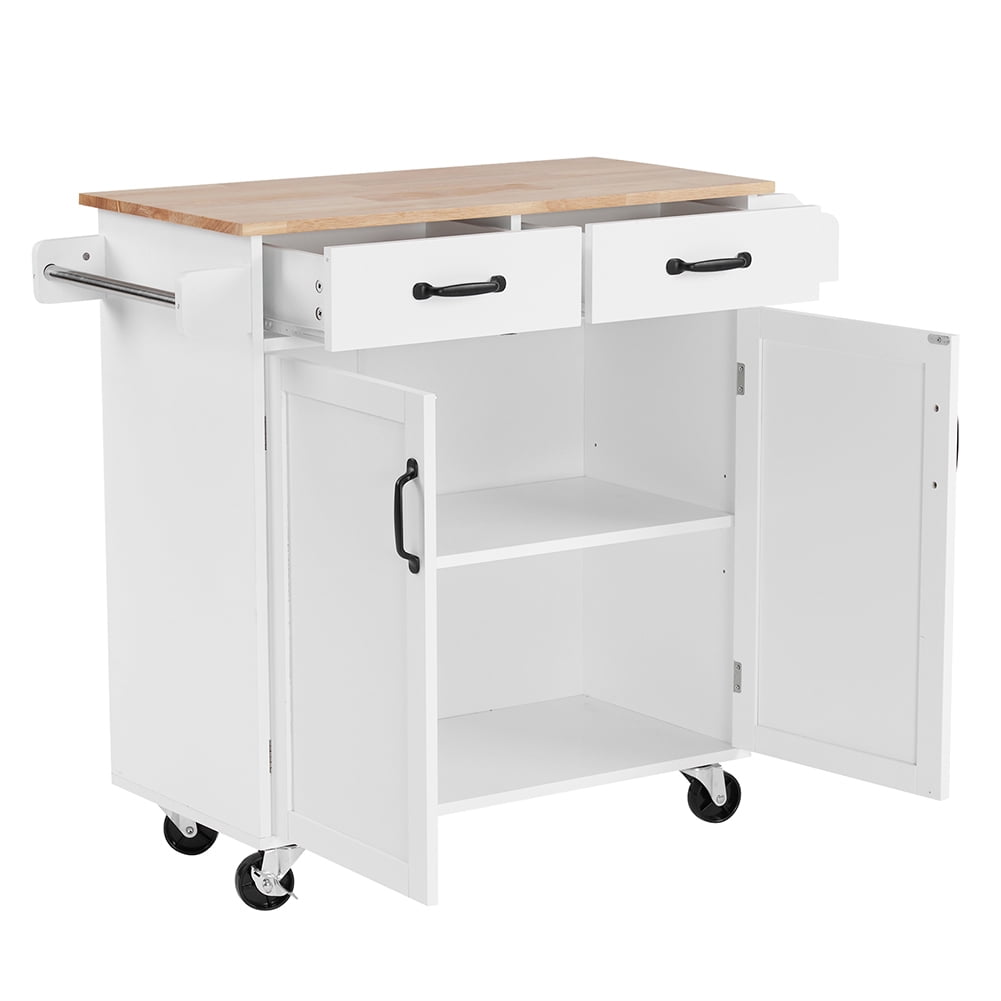 Kadyn Dining Car, Mobile Kitchen Car with Two Doors and One Drawer, MDF Dining Car for Kitchen, White Kadyn Dining Car, Mobile Kitchen Car with Two Doors and One Drawer, MDF Dining Car for Kitchen, White